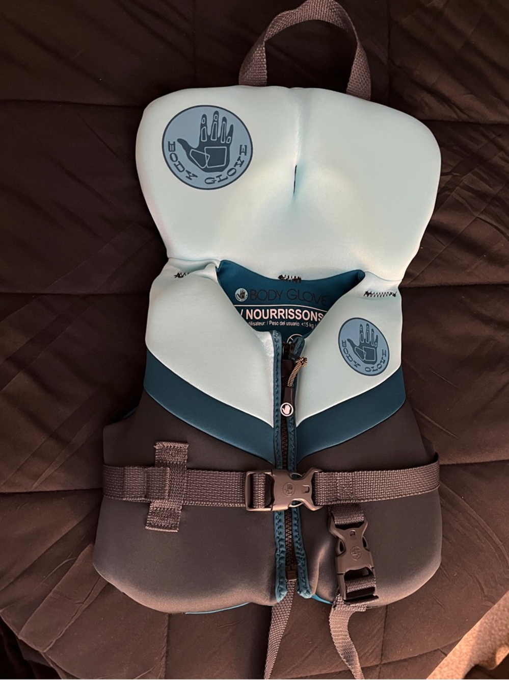 Body Glove infant Light Blue and Dark Gray Life Vest